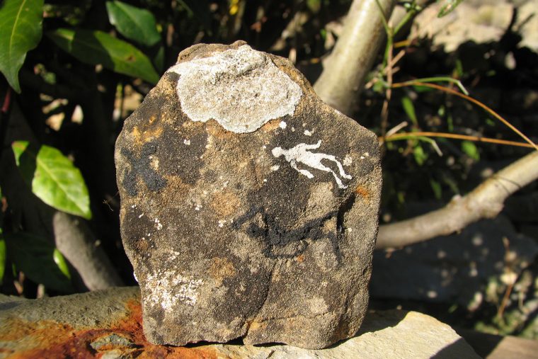 Rock art. Natural paint on stone.